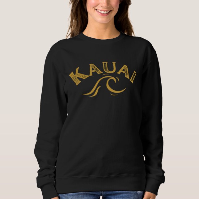 Kauai Wave Front Back Surf chicken rooster ocean b Sweatshirt (Front)