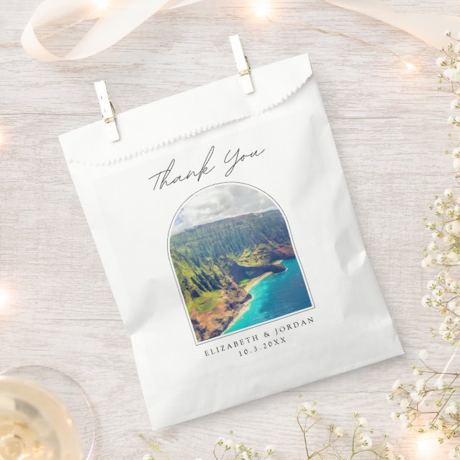 Kauai Wedding Favor Napali Coast Photo Thank You Bag (Clipped)