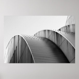 Kauffman Center Black and White Curves Kansas City Poster