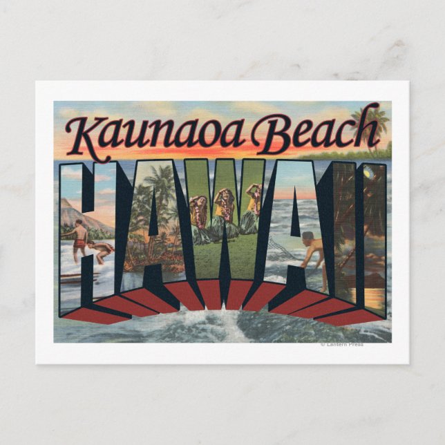 Kaunaoa Beach, Hawaii - Large Letter Scenes Postcard (Front)
