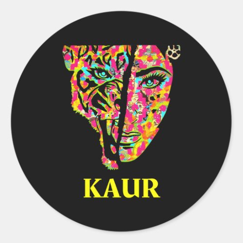 Kaur Sherni LionSardarni Sikh Punjabi Empowert Classic Round Sticker