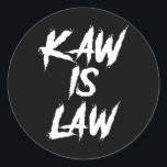Kaw Is Law Battlehawks St. Louis Football Tailgate Classic Round Sticker<br><div class="desc">Kaw Is Law Battlehawks St. Louis Football Tailgate</div>