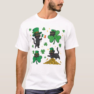 Kawai black cats saint Patrick's day 2026 T-Shirt
