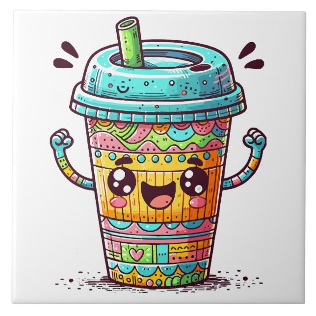 Kawai Coffee Ceramic Tile (Front)