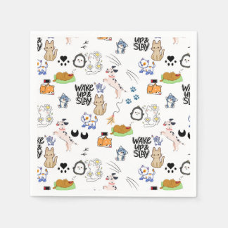 Kawai Pet Lover Cute Seamless Pattern Napkins