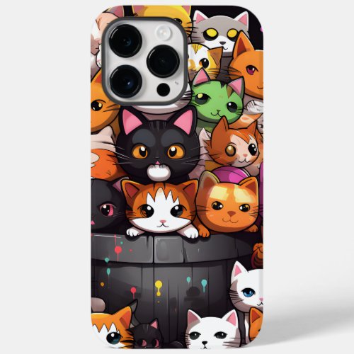 kawaii a many cats graffiti Case_Mate iPhone 14 pro max case