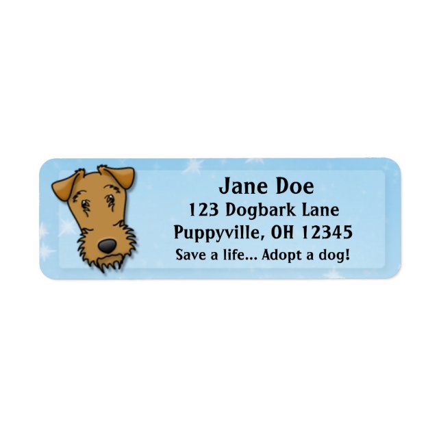 Kawaii Airedale Terrier Label (Front)