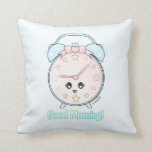 Kawaii Alarm Clock Throw Pillow