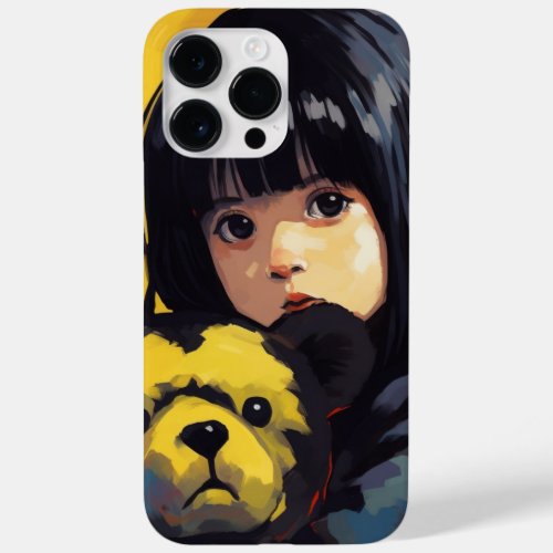 Kawaii Alert Little Girl and Black BearïœColor Bars Case_Mate iPhone 14 Pro Max Case