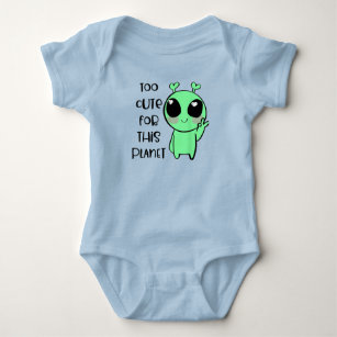 Kawaii Alien Art Too Cute For This Planet Baby Bodysuit
