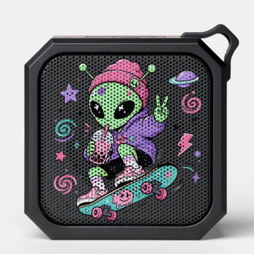Kawaii Alien Skater Bubble Tea Design Bluetooth Speaker