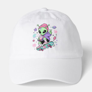 Kawaii Alien Skater Bubble Tea Design Hat