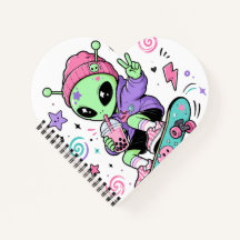 Kawaii Alien Skater Bubble Tea Design