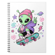 Kawaii Alien Skater Bubble Tea Design