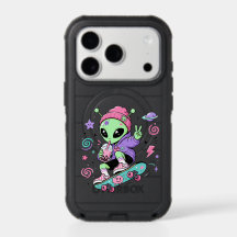 Kawaii Alien Skater Bubble Tea Design