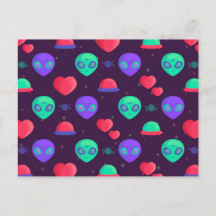 Kawaii Aliens Postcard