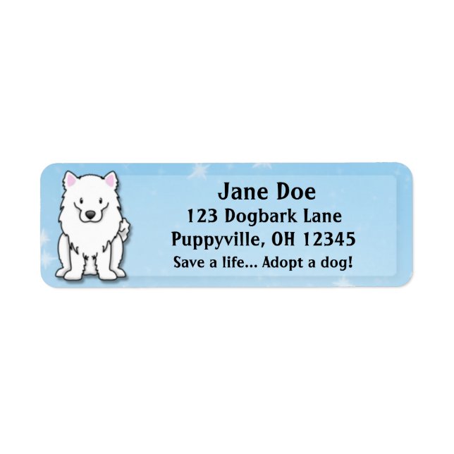 Kawaii American Eskimo Dog Label (Front)