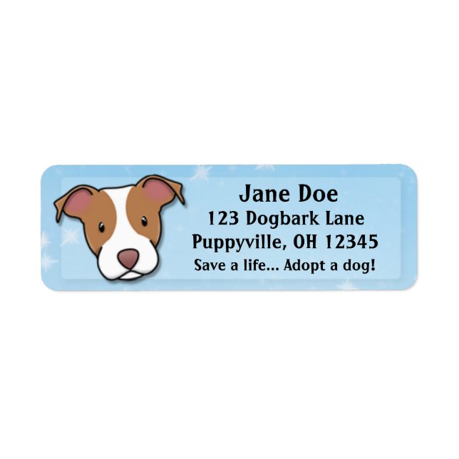 Kawaii American Pit Bull Terrier Label (Front)