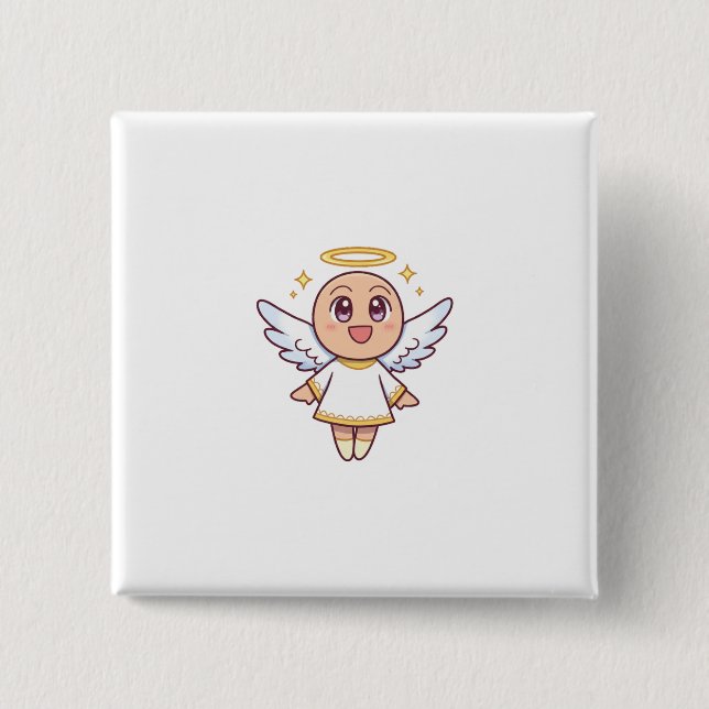 kawaii  angel button (Front)