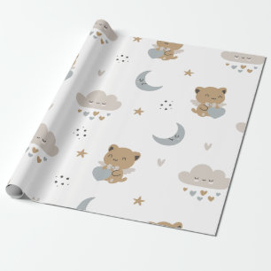 Kawaii Angel Cats & Clouds (1) Wrapping Paper