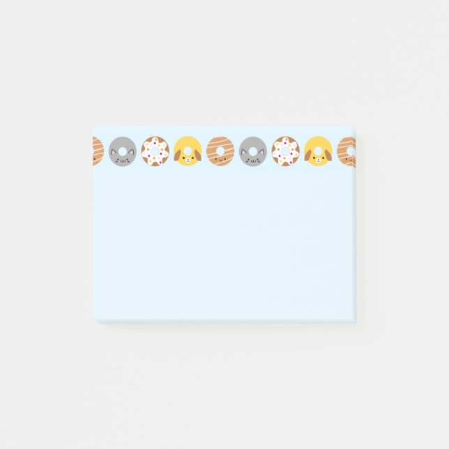 Kawaii Animal Donuts Post-it Notes (Front)