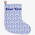 Kawaii Animal Lover Cartoon Polar Bear Large Christmas Stocking
