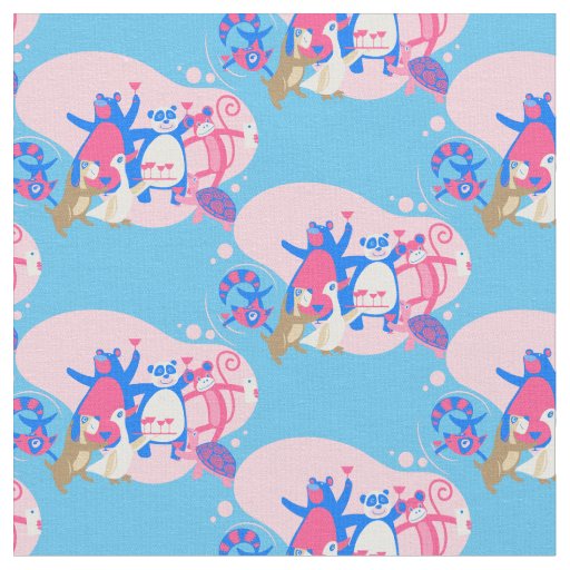 kawaii animal party selfie funny fabric