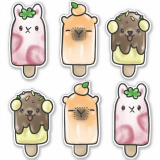 Kawaii Animal Popsicle Stickers