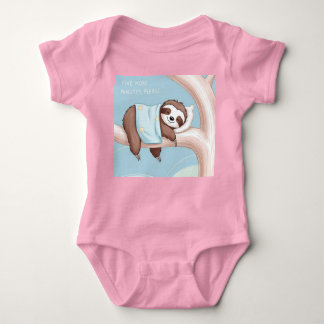 Kawaii Animals / Sleepy Bear Sleeping with Shellly Baby Bodysuit