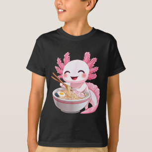 Kawaii Anime Axolotl Ramen T-Shirt