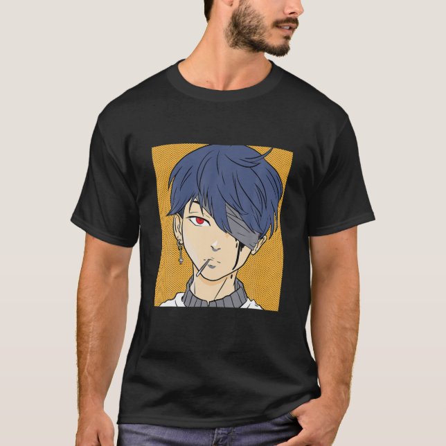 Kawaii Anime Boy Lofi Aesthetic Retro 90S Japanese T-Shirt (Front)