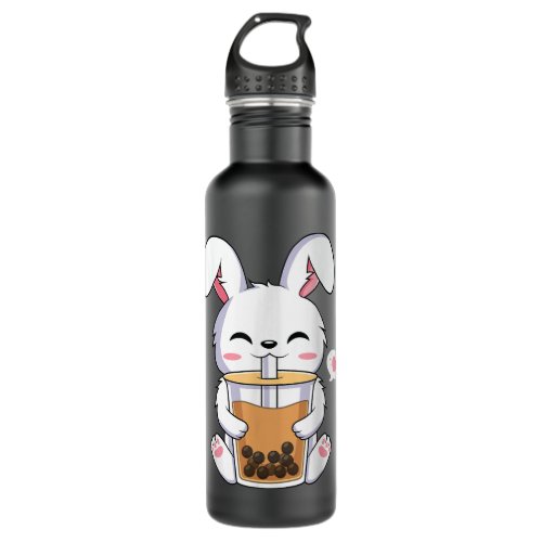 Kawaii Anime Bunny Drinking Boba Bubble Tea Rabbit Stainless Steel Water Bottle