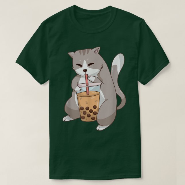Kawaii Anime Cat Boba Tea Cute Kitten Cat Neko Bub T-Shirt