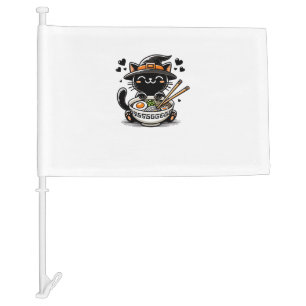 Kawaii Anime Cat Cute Ramen Halloween Kids   Car Flag