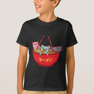 Kawaii Anime Cat Funny Adorable Japanese Ramen T-Shirt