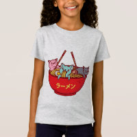 Kawaii Anime Cat Funny Adorable Japanese Ramen T-Shirt