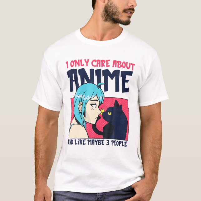 Kawaii Anime Cat Girl Manga Otaku Lover Neko T-Shirt (Front)