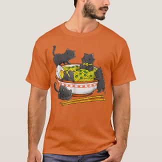 Kawaii Anime Cat Japanese Ramen Noodles Lovers T-Shirt