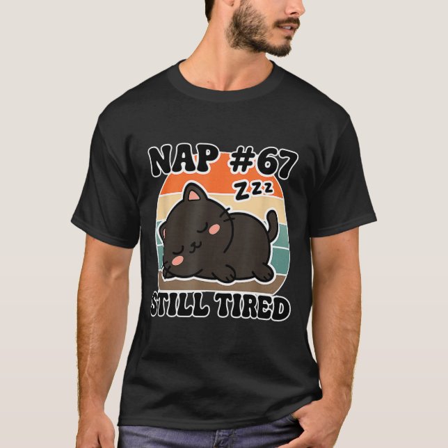 Kawaii Anime Cat Nap 67 Quote 6 7 Meme Graphic Tee (Front)