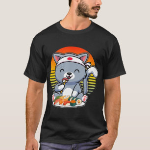 Kawaii Anime Cat Otaku Japanese Sushi Gift Girls K T-Shirt