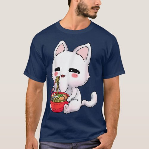 Kawaii Anime Cat Ramen Bowl Japanese Noodles Lover T_Shirt