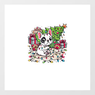 Kawaii Anime Frenchie Christmas Funny Dog Wall Decal