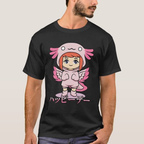 Kawaii Anime Girl _ Axolotl Costume _ Japanese Aes T_Shirt