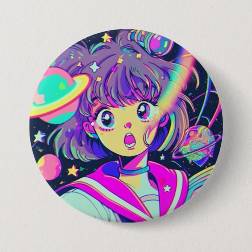 Kawaii Anime Girl Button