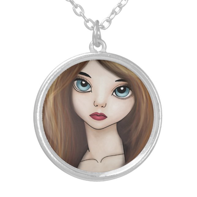 Kawaii Anime Girl Doll Manga Japanese Necklace (Front)