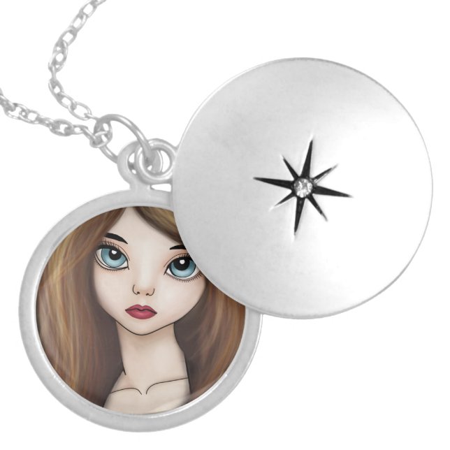 Kawaii Anime Girl Doll Manga Japanese Necklace (Front)