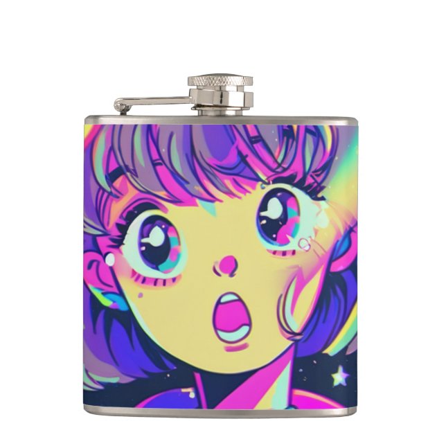 Kawaii Anime Girl Flask (Front)