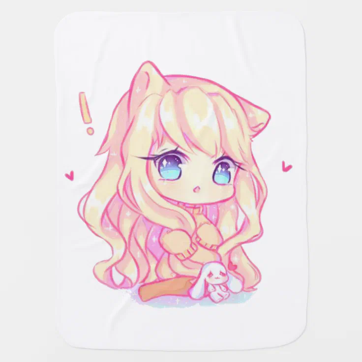 kawaii,anime,girl,just,who,loves,sketching, baby blanket | Zazzle