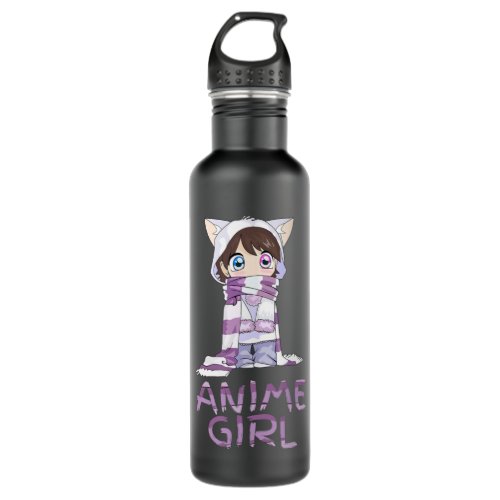 Kawaii Anime Girl Kawaii Clothes Cute Girl With Ki Stainless Steel Water Bottle