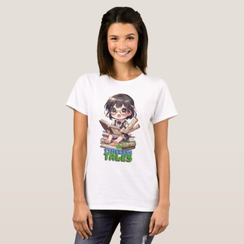 Kawaii Anime girl loves reading book T_Shirt